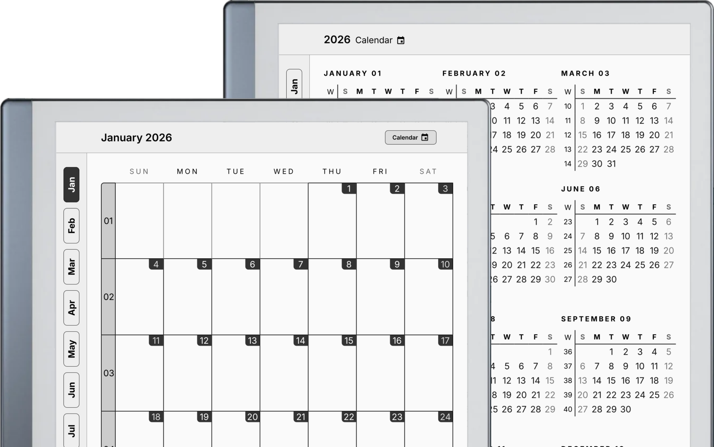 Preview of the template in a remarkable frame